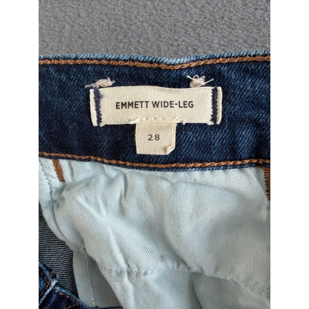 Madewell Emmett Wide-Leg Jeans Indigo Blue High Rise Size 28 Barrel - Picture 7 of 11